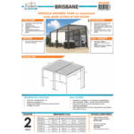 COULEURS DU MONDE - Pergola adossée BRISBANE 5 pieds - 3 x 4 mètres - Toit incliné