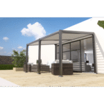 COULEURS DU MONDE - Pergola adossée BRISBANE 5 pieds - 3 x 4 mètres - Toit incliné – Image 2