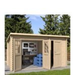 EDEN PARTENAIRE  JARDIN Abri de jardin Anemone L en bois naturel ans plancher 380 x 380 cm