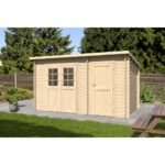 EDEN PARTENAIRE  JARDIN Abri de jardin Anemone M en bois naturel sans plancher 380 x 320 cm