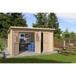 EDEN PARTENAIRE  JARDIN Abri de jardin Anemone M en bois naturel sans plancher 380 x 320 cm – Image 4