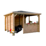 FORESTA - Pool House Blueterm bois THT 12.32 m² + 2 Vantelles + 2 parois comptoir