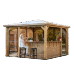 FORESTA - Pool House Blueterm bois THT 12.32 m² + 2 Vantelles + 2 parois comptoir avec montage – Image 2