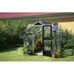 JULIANA - Serre de jardin Compact verre trempé 6.6 m² - Aluminium naturel – Image 2