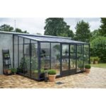 JULIANA - Serre de jardin véranda murale verre trempé 12.9 m² - Aluminium anthracite