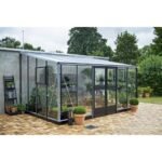 JULIANA - Serre de jardin véranda murale verre trempé 12.9 m² - Aluminium naturel – Image 2