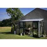 JULIANA - Serre de jardin véranda murale verre trempé 4.4 m² - Aluminium naturel – Image 2