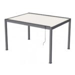 Pergola 3x4M bioclimatique STAR LED manuelle - Grey / Blanc - PROLOISIRS