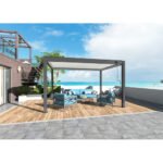 Pergola 3x4M bioclimatique STAR LED manuelle - Grey / Blanc - PROLOISIRS – Image 7