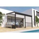 COULEURS DU MONDE - Pergola adossée ATHEZZA 3.5 x 4 m en polycarbonate et aluminium – Image 4
