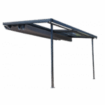 COULEURS DU MONDE - Pergola adossée ODESSA coloris gris - Aluminium - 3 x 3.60 m – Image 2