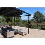 COULEURS DU MONDE - Pergola adossée ODESSA coloris gris - Aluminium - 3 x 3.60 m – Image 4