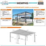 COULEURS DU MONDE - Pergola autoportante bioclimatique MEMPHIS - 3 x 6 mètres