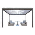 OCEO - Pergola autoportée bioclimatique ZEPHIR motorisée - 3x4 m - Alu / Lames - Grey – Image 2