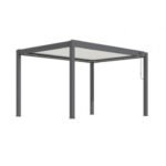PROLOISIRS - Pergola bioclimatique autoportante ERIS - 3x3 mètres - Aluminium - Grey – Image 2