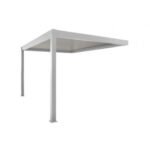OCEO - Pergola bioclimatique adossée ZEPHIR - 3x4 mètres - Aluminium / Lames - BLANC – Image 2