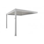OCEO - Pergola bioclimatique adossée motorisée ZEPHIR - 3x4 mètres - Aluminium/Lames - BLANC – Image 2