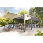HESPERIDE - Pergola MAJAE Bioclimatique en aluminium Anthracite 3.60 x 3.60 m – Image 2