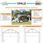 COULEURS DU MONDE - Pergola OPALE autoportante Anthracite 3 x 3.60 m – Image 5