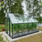 HALLS - Serre de jardin Universal 9.9 m² en verre 3 mm - Noir