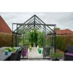 HALLS - Serre de jardin Magnum 11.5 m² verre 3 mm - Noir