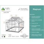 HALLS - Serre de jardin Magnum 11.5 m² verre trempé 3 mm - Vert