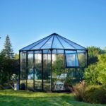 HALLS - Serre véranda Atrium 9 m² en verre trempé 3 mm - Noir