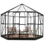 HALLS - Serre véranda Atrium 9 m² en verre trempé 3 mm - Noir – Image 4