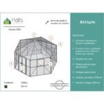 HALLS - Serre véranda Atrium 9 m² verre trempé 3 mm - Vert – Image 5