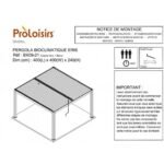 Tonnelle Bioclimatique ERIS 4x4M en Aluminium - Grey / Blanc - PROLOISIRS – Image 12