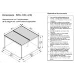 Tonnelle Bioclimatique ERIS 4x4M en Aluminium - Grey / Blanc - PROLOISIRS – Image 14