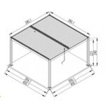 Tonnelle Bioclimatique ERIS 4x4M en Aluminium - Grey / Blanc - PROLOISIRS – Image 4