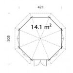 PALMAKO Tonnelle de jardin Hanna 14.1 m² avec plancher en bois massif 44 mm – Image 6