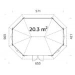 PALMAKO Tonnelle de jardin Hanna 20.3 m² avec plancher en bois massif 44 mm – Image 7