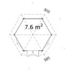 PALMAKO Tonnelle de jardin Hanna 7.6 m² avec plancher en bois massif 34 mm – Image 5