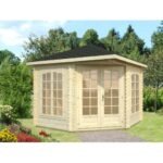 PALMAKO Tonnelle de jardin Mélanie 7 m² avec plancher en bois massif 28 mm – Image 2