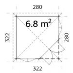 PALMAKO Tonnelle de jardin Mélanie 7 m² avec plancher en bois massif 28 mm – Image 4