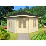 PALMAKO Tonnelle de jardin Mélanie 9.9 m² avec plancher en bois massif 44 mm – Image 2