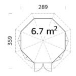 PALMAKO Tonnelle de jardin Véronica 6.7 m² avec plancher en bois massif 28 mm – Image 4