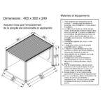 Tonnelle Zéphir Bioclim 3x4 m en aluminium avec lames orientables - Gris – Image 8